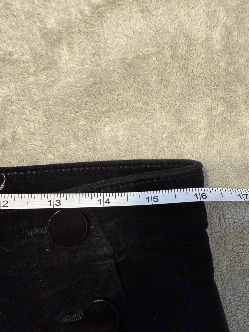 LOFT Black Velvet Sailor Button Skinny Pants Size 10 / 30 - Picture 9 of 9